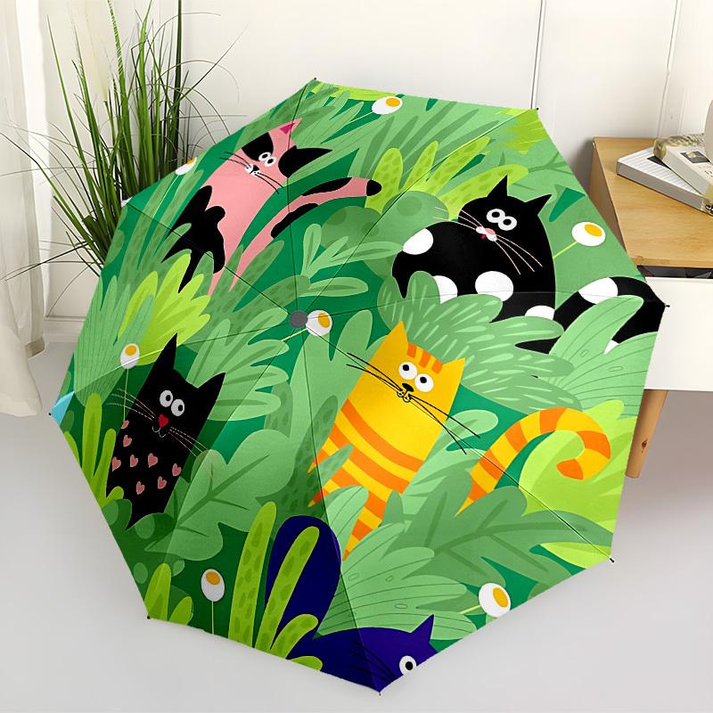1pc Cat Garden Automatic Open/Close Umbrella, Formal Events - Ideal Gift for Family or Friends, Outdoor Accessory yy251211131