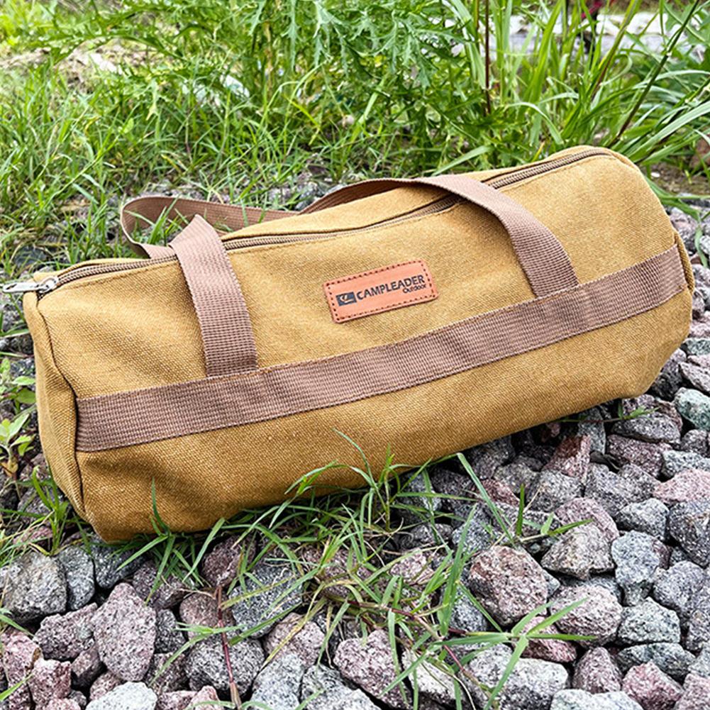 Camping Tools Storage Bag Large Capacity Cylinder Tent Stake Bag Lightweight Tent Peg Ground Nail Holder Bag for Outdoor Camping
