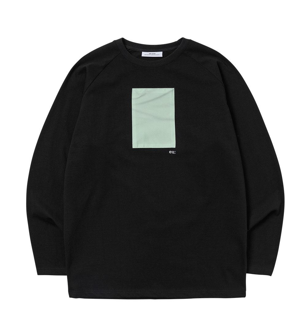 261 Iui Signature Wrinkle Raglan Long Sleeve Black Pale Green Black/1