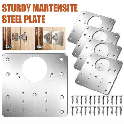 Kit di 6 Pezzi Piastra di Riparazione per Cerniere di Armadi Resistente alla Ruggine Grande Piastra di Riparazione per Cerniere Porta