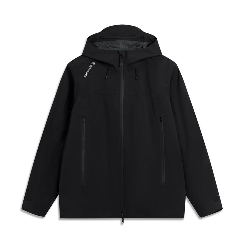 Li Ning CF Outdoor Reflective Water-Resistant Windbreaker Unisex Jacket Black AEMV033-7