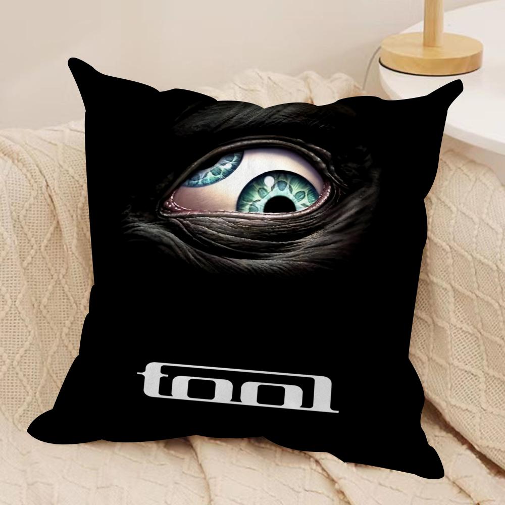 T-Tool Band Rock Cushion Cover Silky Short Plush Sofa Pillow Cover Hidden Zipper Soft Dustproof Case for Home Decor