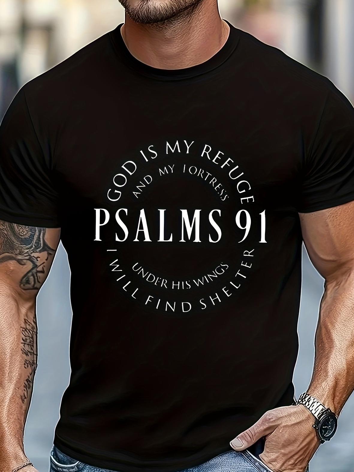 T-shirt - Psalm 91 Inspirational Print M