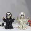 M-Modern-Headband Skull Decoration Skeleton Figurines Cool Statue Skull Halloween Skull Horrible Ornaments For Home Decor