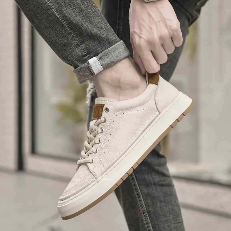 Trendy herren leder schuhe board schuhe hohe-qualität vielseitig sport turnschuhe outdoor ed männer sport Freizeit Walk schuhe