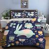Cute Hand-Drawn Rabbit And Floral Pattern Bedding Set 1 Duvet Cover 2 Pillowcases For Adult And Children Luxury Gift Full Size
