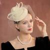 Elegant Charming Hat Tea Party Hat with Floral Decoration Headpiece and Mesh Women's Hair Accessory