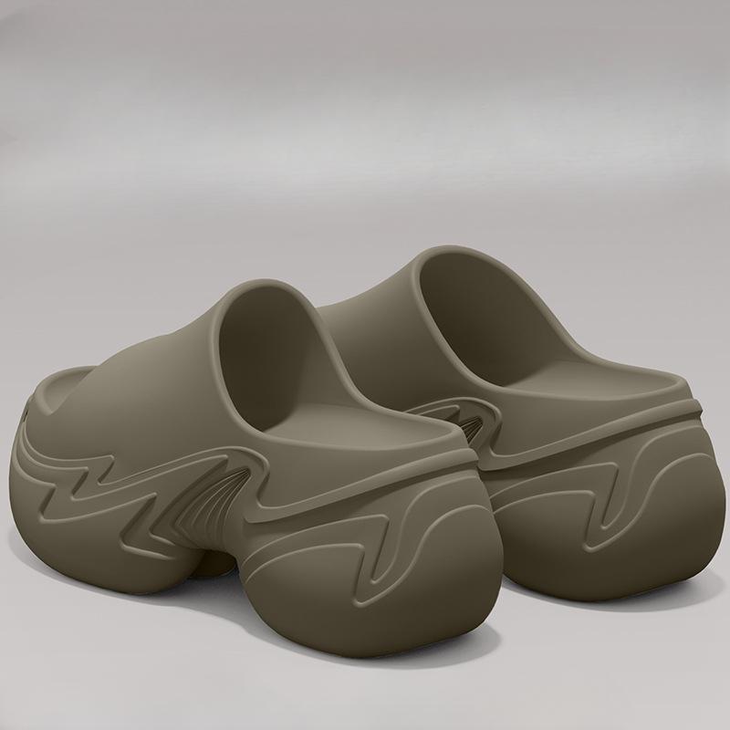 

Новые туфли и тапочки на толстой подошве для увеличения роста, верхняя одежда, противоскользящие, пляжный стиль 40/41 серый