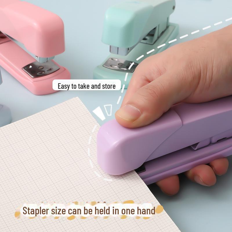 Portable Macaron Color Stapler, Labor-Saving Medium-Sized Binding Machine for Office and Stationery Needs