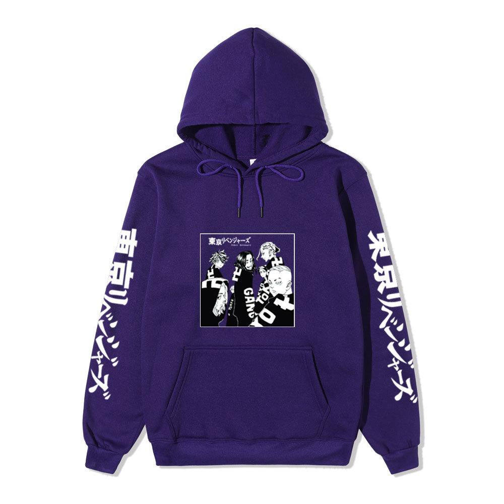 Tokyo Revengers Gang Group Unisex Fleece Hoodie Autumn Winter Black White Manga Print Long Sleeve Anime Pullover Sweatshirt