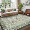Living Room Carpet Retro Large Size Bedroom Bedside Floor Mat Machine Washable Carpets Vintage Flowers Plant Home Decoration Rug
