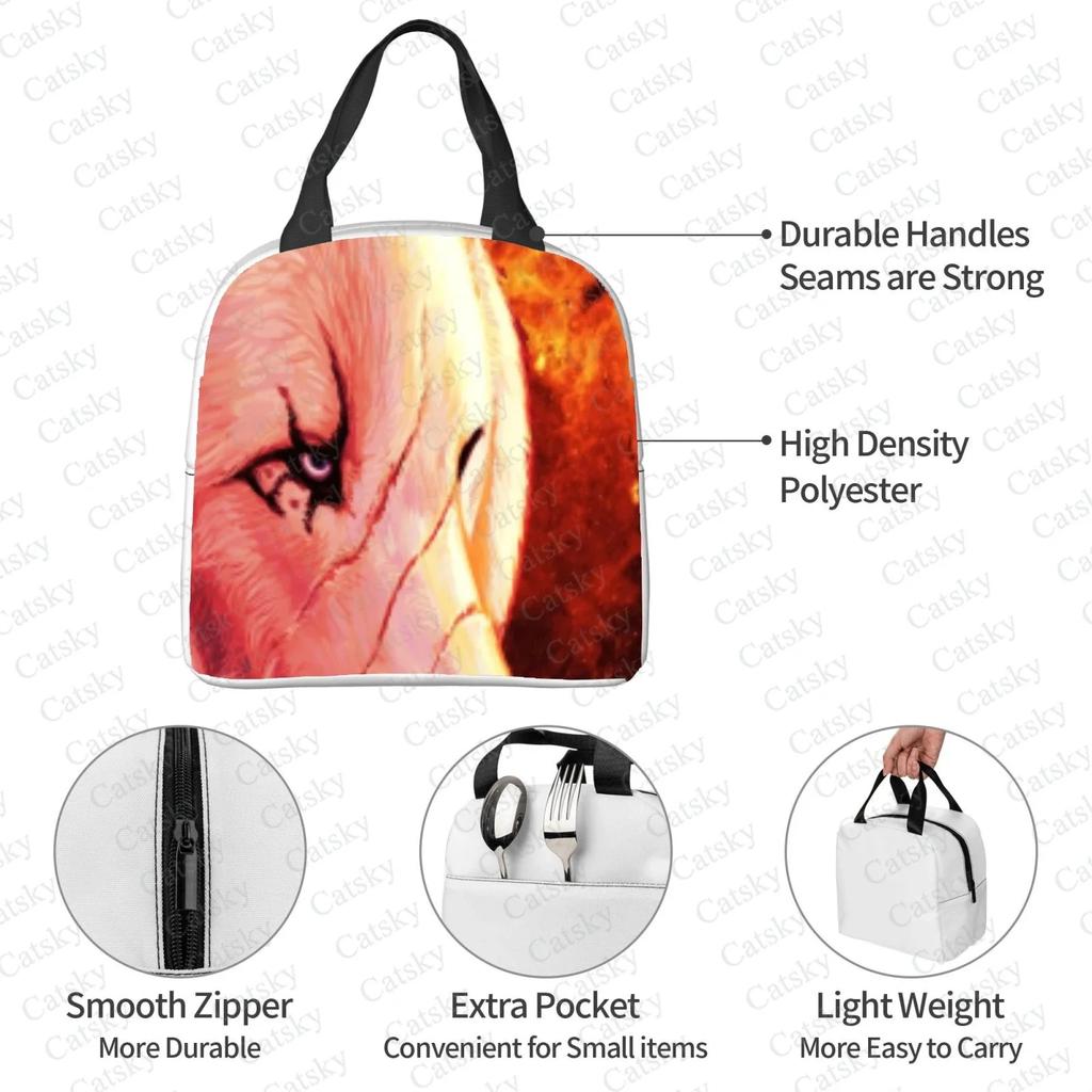 wolf angry animal  Portable Aluminum Foil Thickened Insulated Office Lunch Bag Waterproof Lunchs Bags Tote Bags
