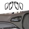 4pcs Inner Door Handle Patch Cover Trims For Chevy Colorado 14+ Black Wood Grain