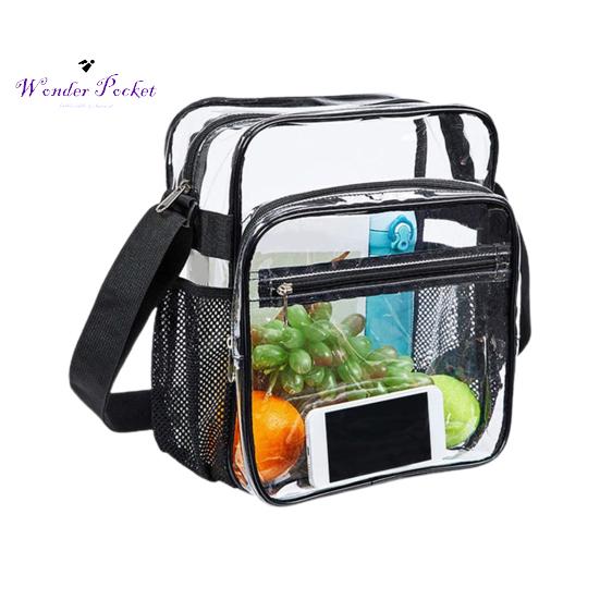 Borsa elegante con cerniera liscia trasparente