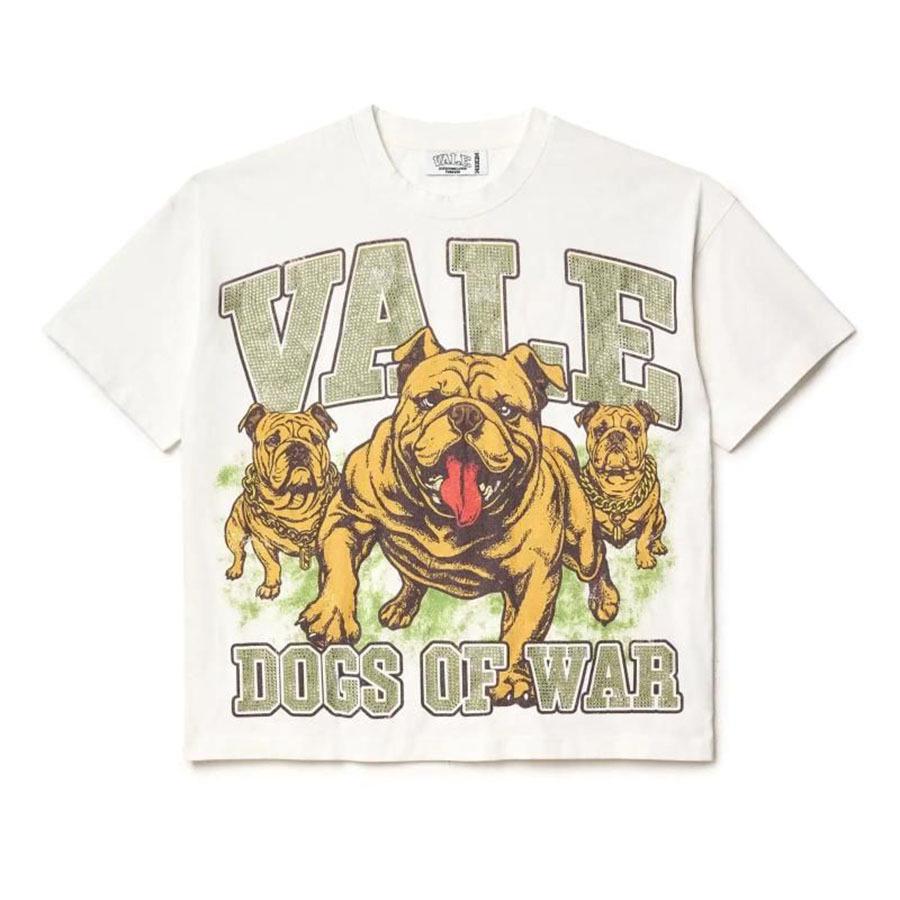 T-shirt Oversize Streetwear Retrò Americana con Stampa Scura e Effetto Usurato