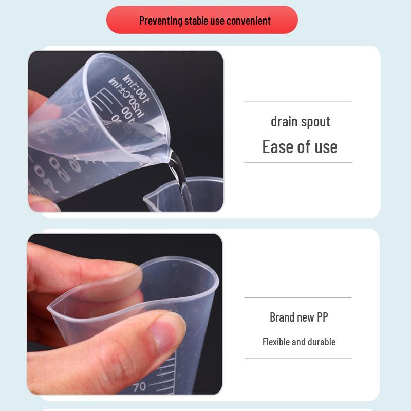 Plastikowy trójkątny kubek z miarką, stożkowy design do sklepów z bubble tea, sprzęt laboratoryjny, PP klasy spożywczej