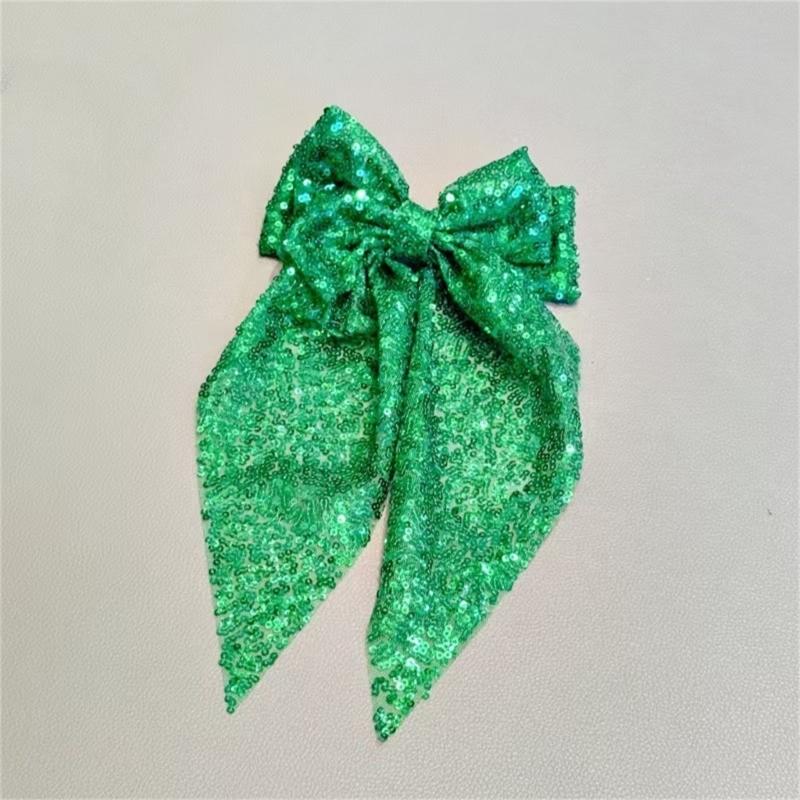 Glittering Sequined Hair Bows for Women Girl Daily Formal Occasion Wear Evening Party Accessories Headpiece Photo Props