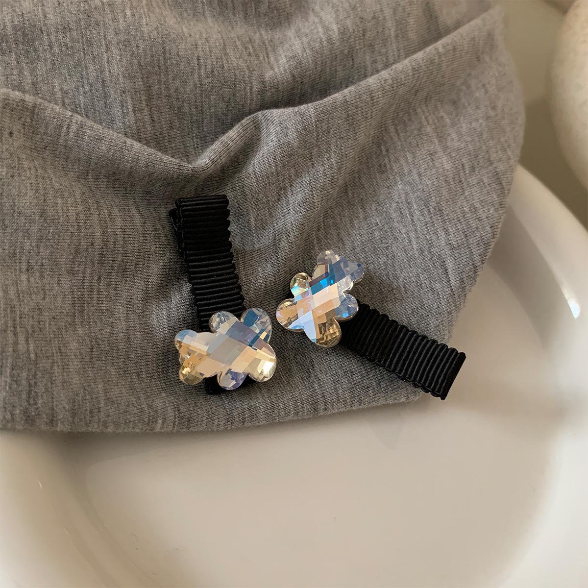Super flash rhinestone hairpin cute bear small bangs clip feeling side bangs clip sweet hair accessories
