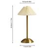 Nordic Pleated Table Lamp with Wooden Base Art Atmosphere Lamp USB Charging Modern Style for Bedroom Living Room Decor