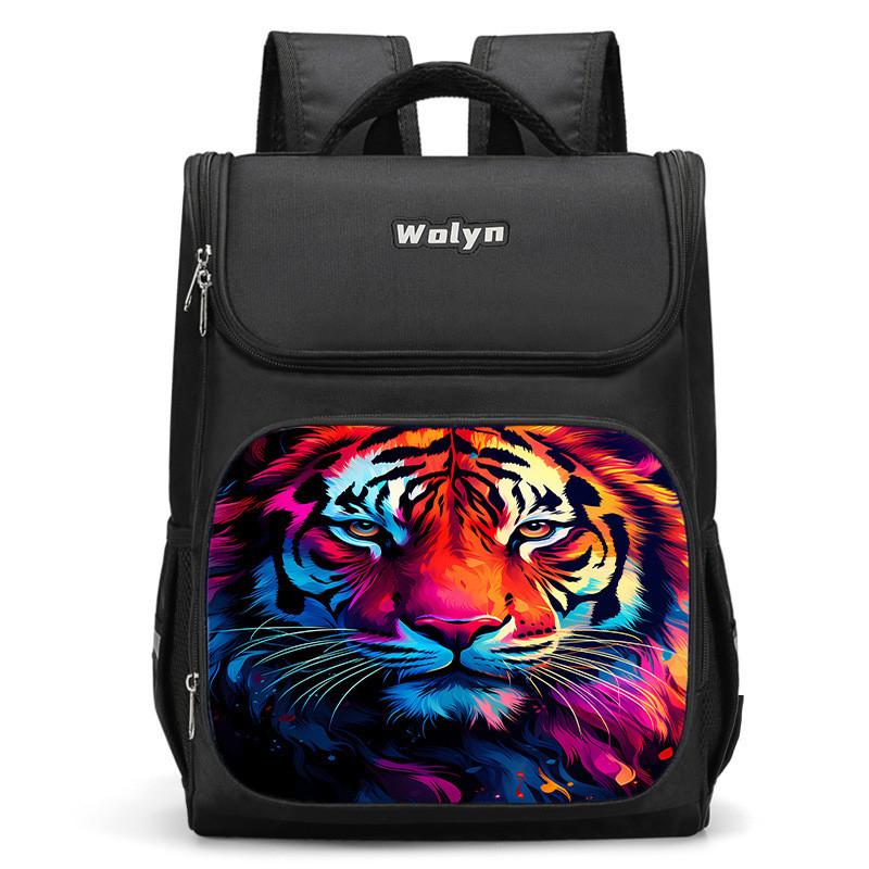 Stylish And Durable Tiger Backpack For Elementary School Kids Unisex High Capacity