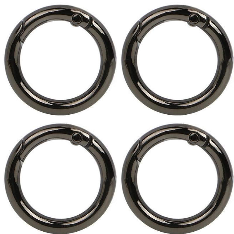 

[AquaLoach] round carabiner set of 4 Outer diameter 32mm Inner diameter 25mm key ring key ring outdoor bag charm (Gunmetal)