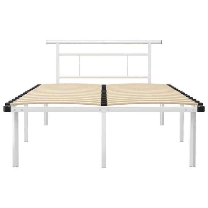 VidaXL Cadre de lit Blanc Métal 120x200 cm