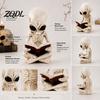 Sci-fi Desktop Decor Alien Cross Legged Reading Book Skeleton Figurine, Resin Sci-Fi Gothic Detailed Bone Crafts Halloween Ornament, Collection Statue