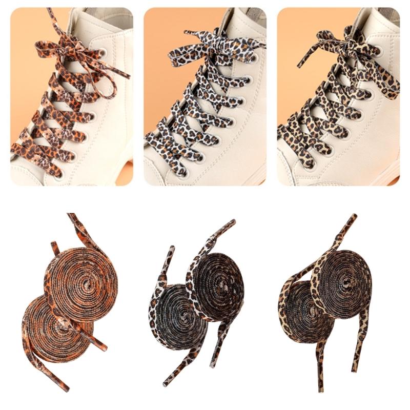 Leopard Prints Shoe Laces Polyester Shoe Laces 120cm Long Flat Shoelaces for Adults Kids Trainers Sneakers Running Shoes
