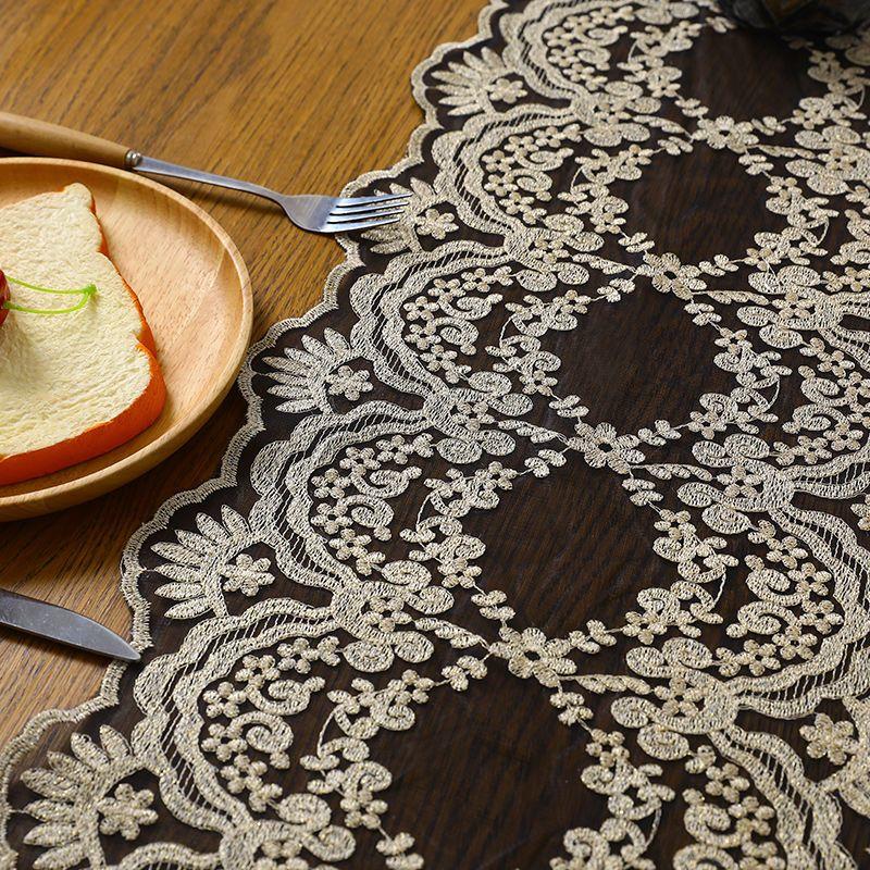 TV Cabinet Dresser European Black Lace Dining Table Table Flag Bucket Cabinet Cover Towel Coffee Table Flag Nordic Tablecloth Luxury