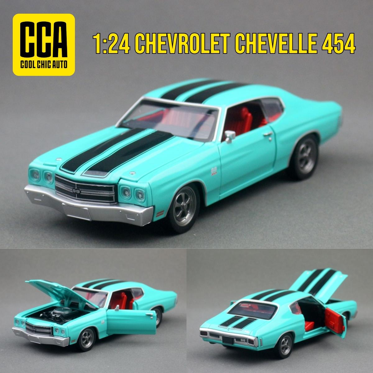 

1/24 Chevrolet Chevelle 454 1970 Vintage Toy Car Model Diecast Metal Rally Miniature Sound & Light Gift For Kid Boy Collection