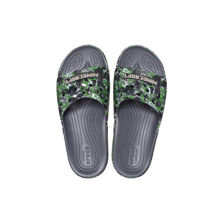 Crocs Classic Slide Minecraft Grey Unisex Sneakers Multi 208470-90H