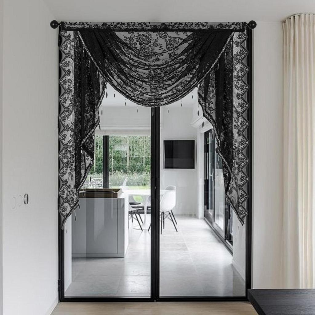 Swag Valance Vintage Decoration Breathable to Hang Waterfall Window Valance for