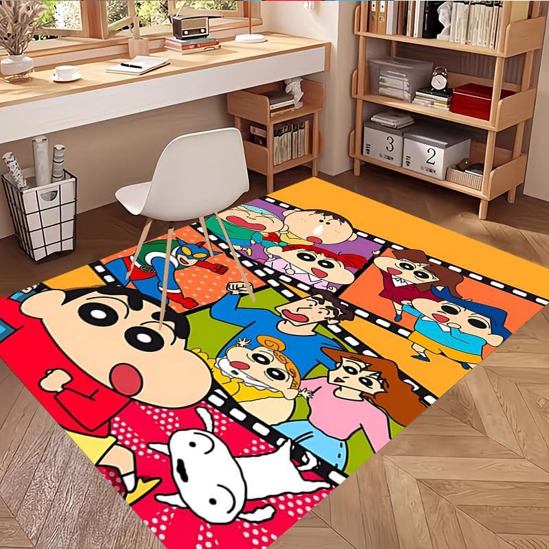 Crayon Shin Print Rug, Washable Floor Carpet, For Entryway Dorm Laundry Room Office Study, Home Decor Birthday Christmas Gift
