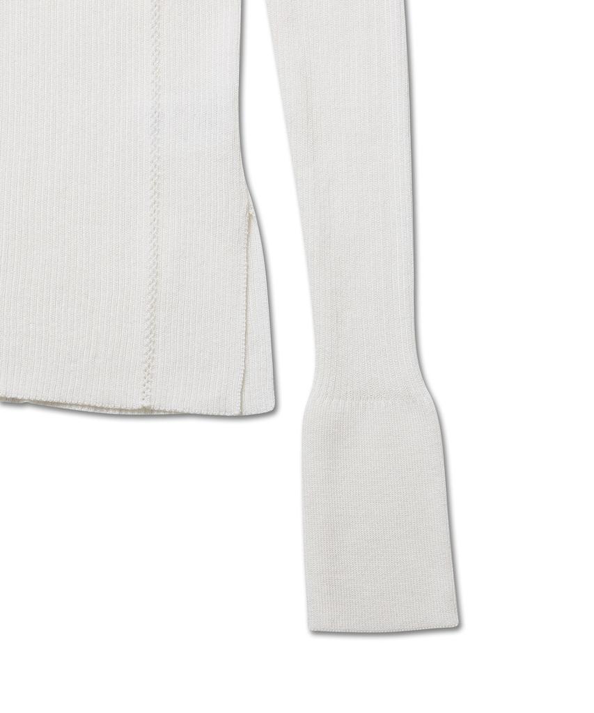 Michikoleondeonkosino X Strap Ribbed Knit Top Ivory