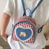 Bag Women's Summer Korean Niche High-value Backpack Cute Sweet Red Plaid Floral Lace Small Backpack Women