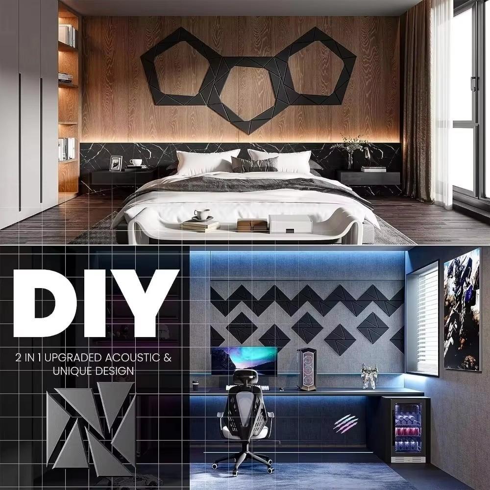 1pcs Self-Adhesive Acoustic Felt Panels Soundproof Square Wall Stickers Absorb Noise Eliminate Echoes Foam Panels