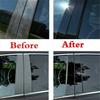 6PCS Piano Black Window Pillar Posts Door Trim Cover For Toyota Sienna 2021-2024