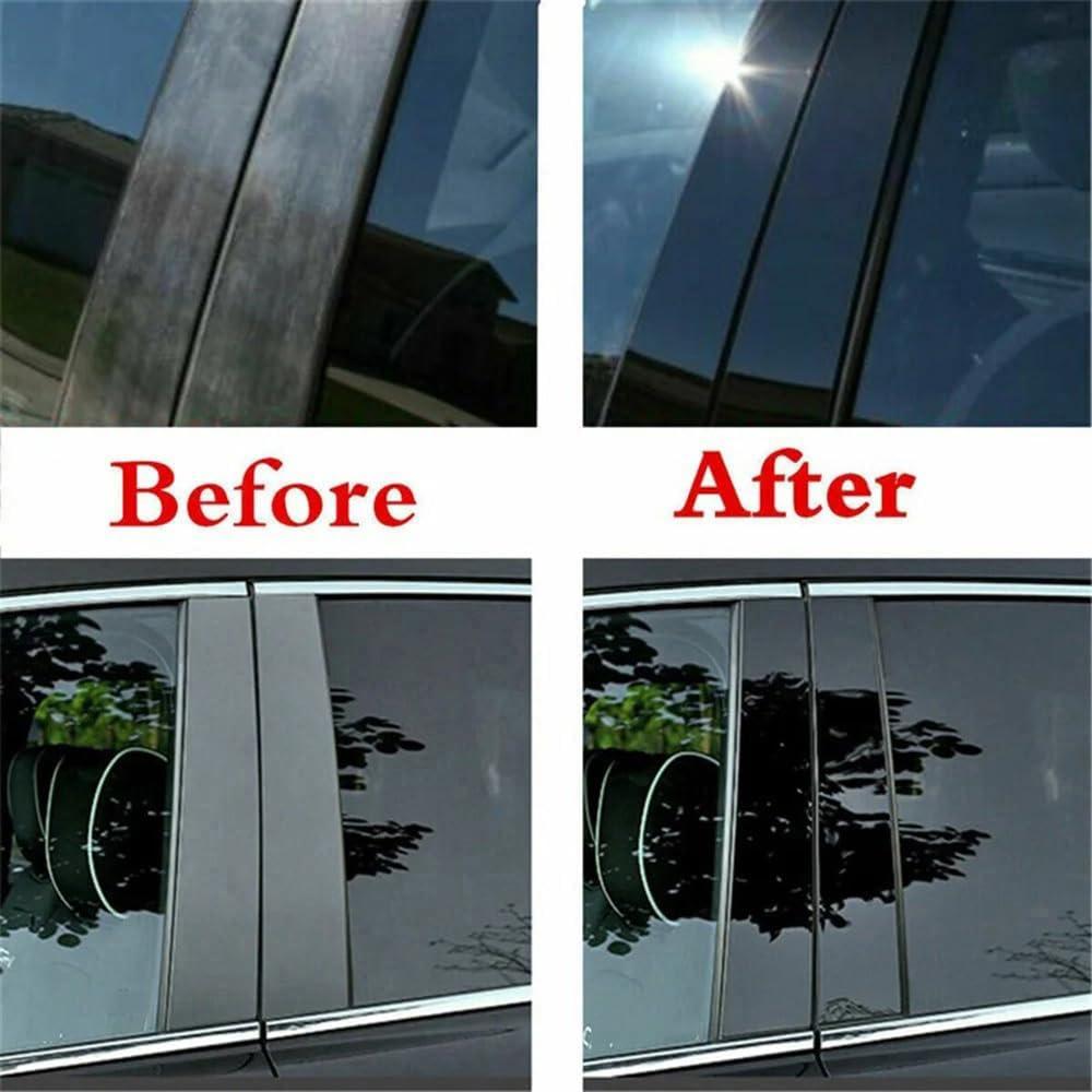 6PCS Piano Black Window Pillar Posts Door Trim Cover For Toyota Sienna 2021-2024