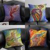 A-Alex Greyy Trippy Psychedelic Cushion Cover Pillowcase Ultra Soft Skin Friendly Fabric Cloud Like Comfort & Concealed Zipper