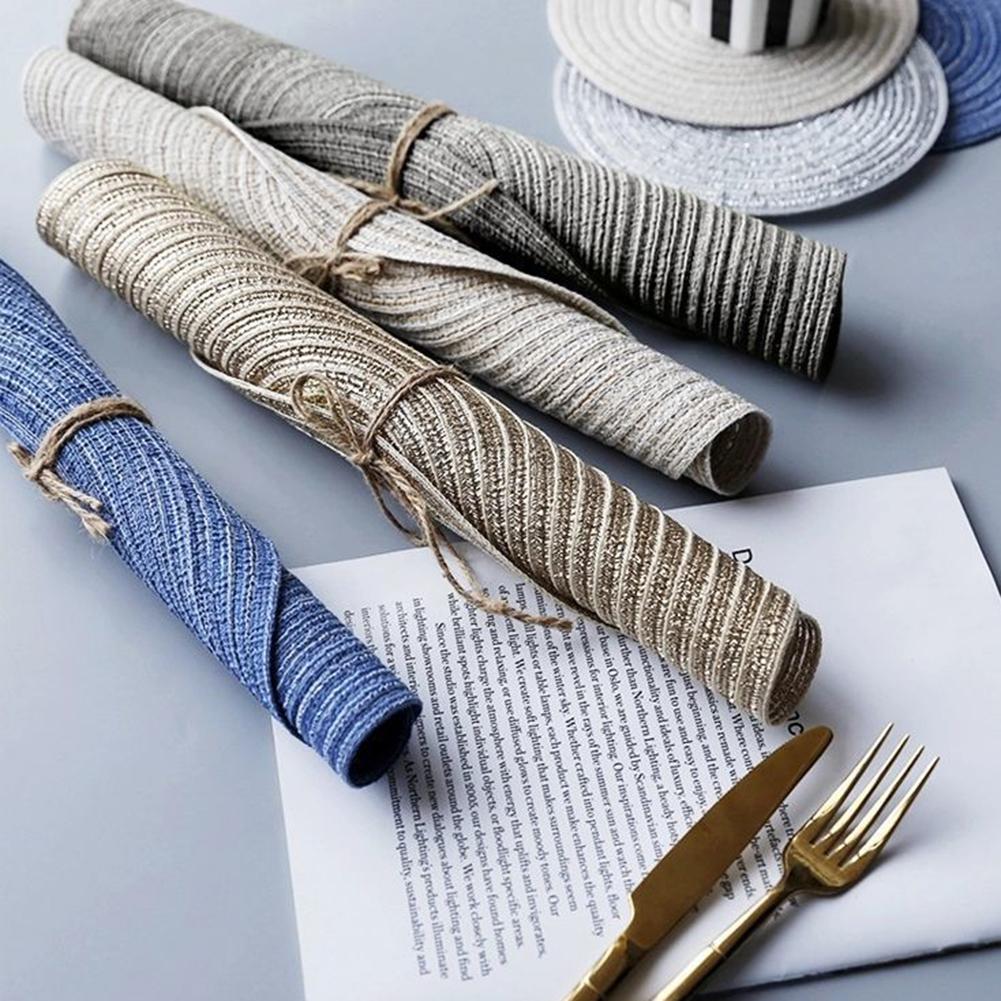 Elegant Set of 6 Handmade Round Placemats in Woven Design Functional and Stylish Addition to Any For Dining Area