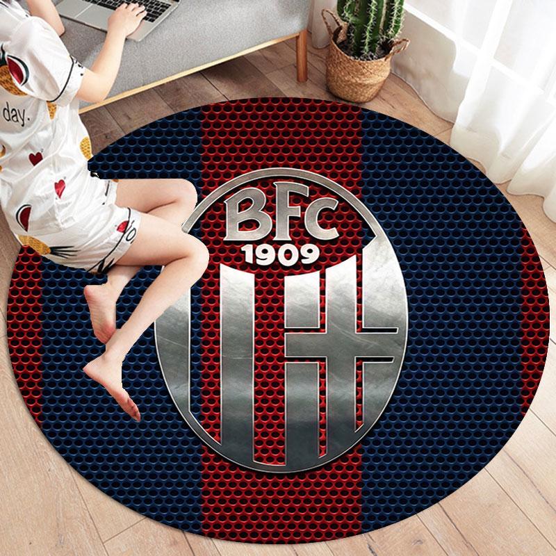 Bologna FC 1909 Round Area Rug,Carpet Rug for Living Room Bedroom Sofa Playroom Decor,Non-slip Floor Mat