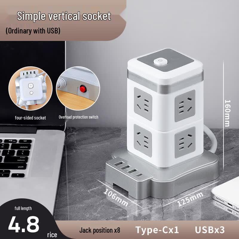 Multifunctional Tower Power Strip with USB