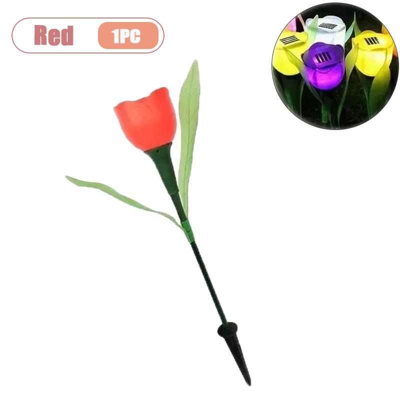 1-10PCS Solar Tulip Light Auto on At Dusk Waterproof Outdoor Garden Patio Decorative Night Lamp for Landscape Pathway Lawn