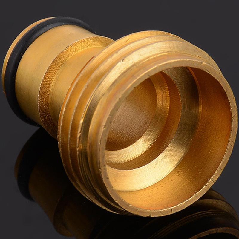 Copper 6-Point Quick Connect Faucet Adapter for Car Wash Hose
