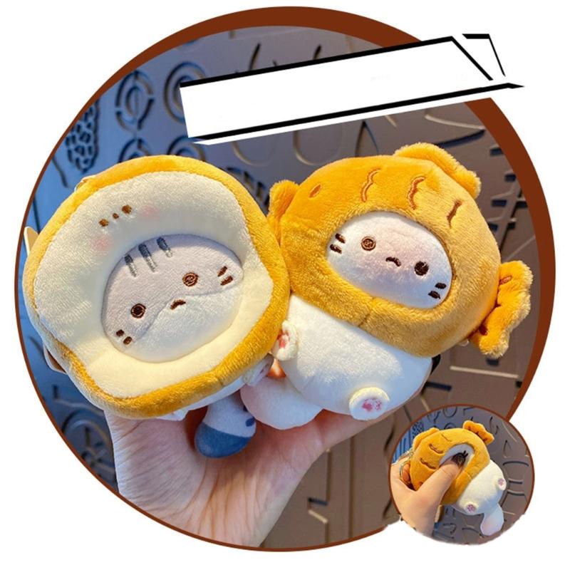 Soft Plush Cats Doll Keychain Lovely Doll Charm Colorful Keychain Accessory Suitable for Girls and Adults Present