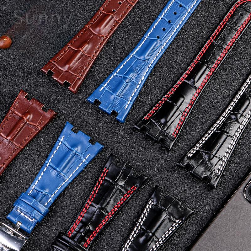 Cinturino Orologio in Pelle di Mucca Primo Strato per AP Aibi 15703 26471 26474 Serie Royal Oak Offshore 28mm Accessori Orologio per Uomo CinturinoMN