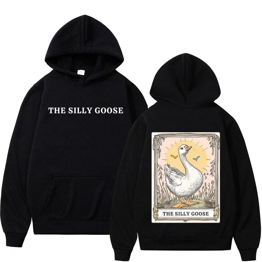Silly Goose Tarot Card Funny Meme Graphic Hoodie Men Fashion Clothing Pullover Autumn Winter Aesthetic Sportswear