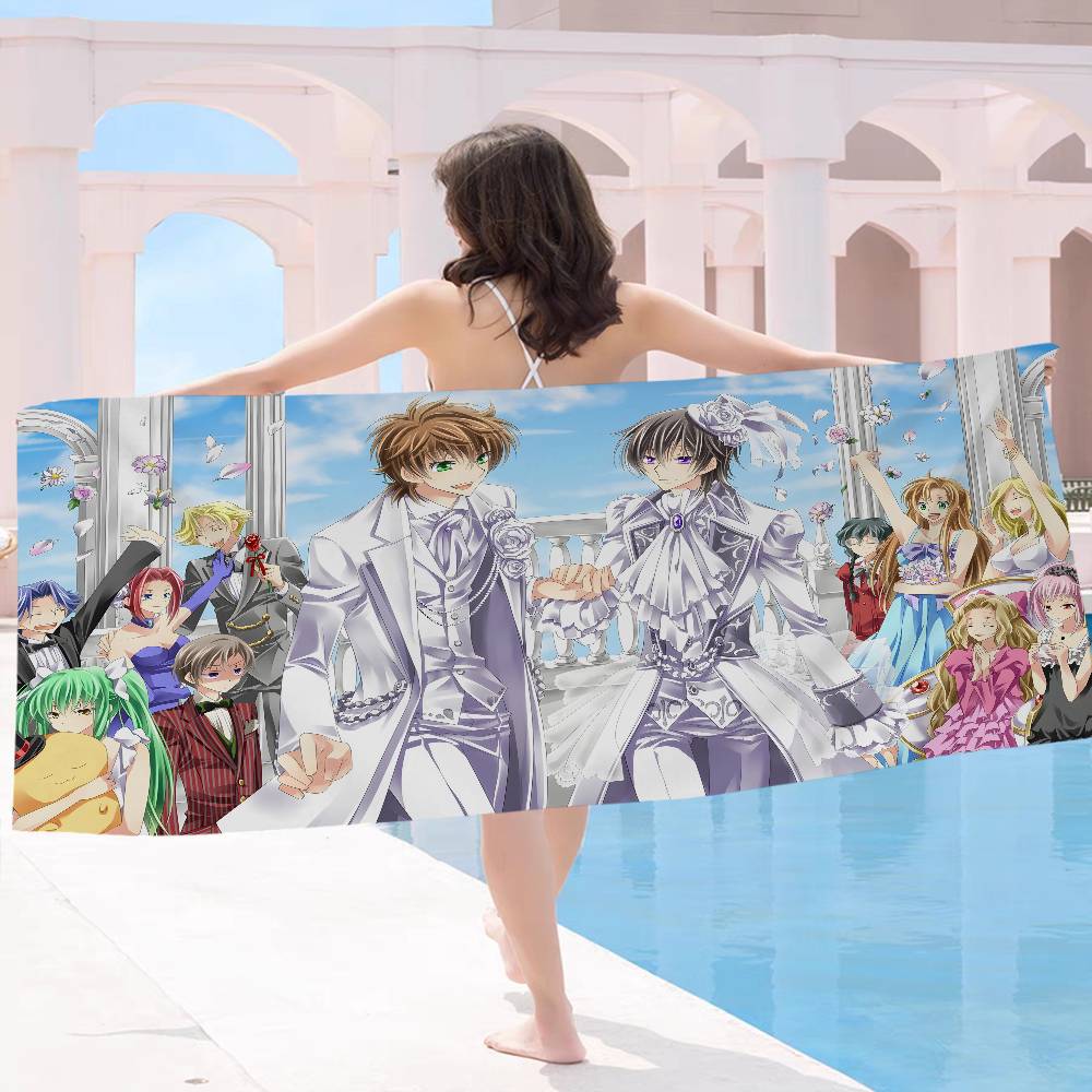 Classic Mecha Anime C-Code G-Geass Microfiber Beach Towel Absorbent Quick dry Soft Yoga Swimming Resort Mountain Climbing Towel
