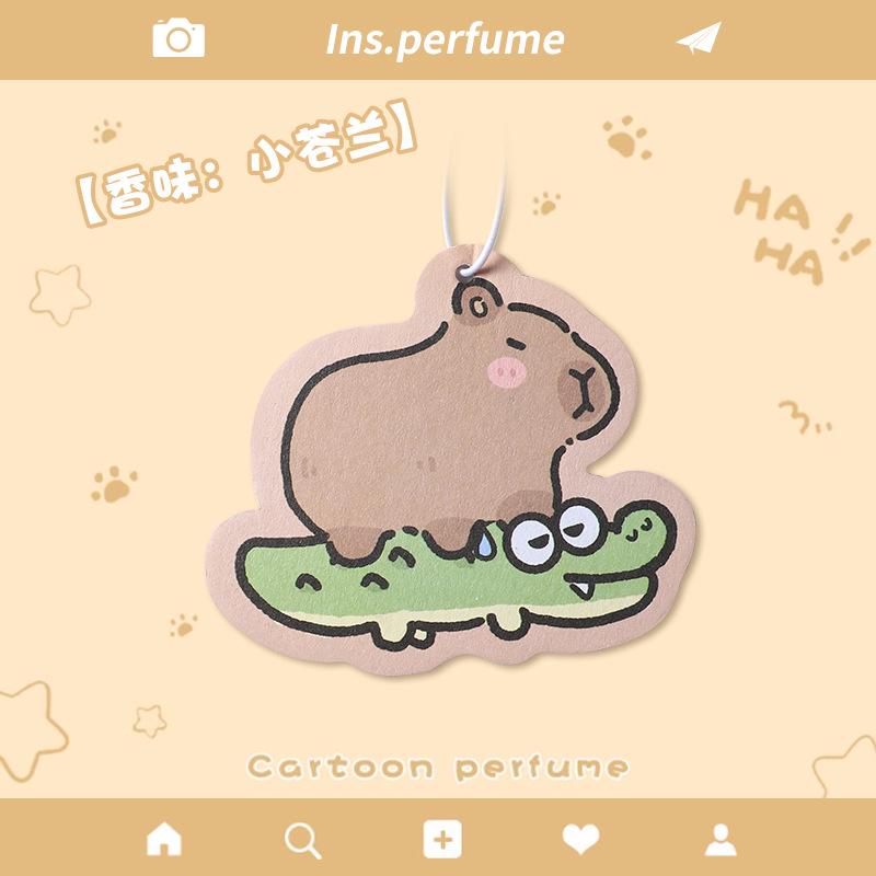 Cartoon Hanging Car Air Freshener, Long-lasting Scent, Odor Eliminator for Car, Wardrobe, and Pendant Accessories