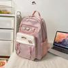 Backpack Capacity Large With Color Blocking Design And Letter Decor For Daily